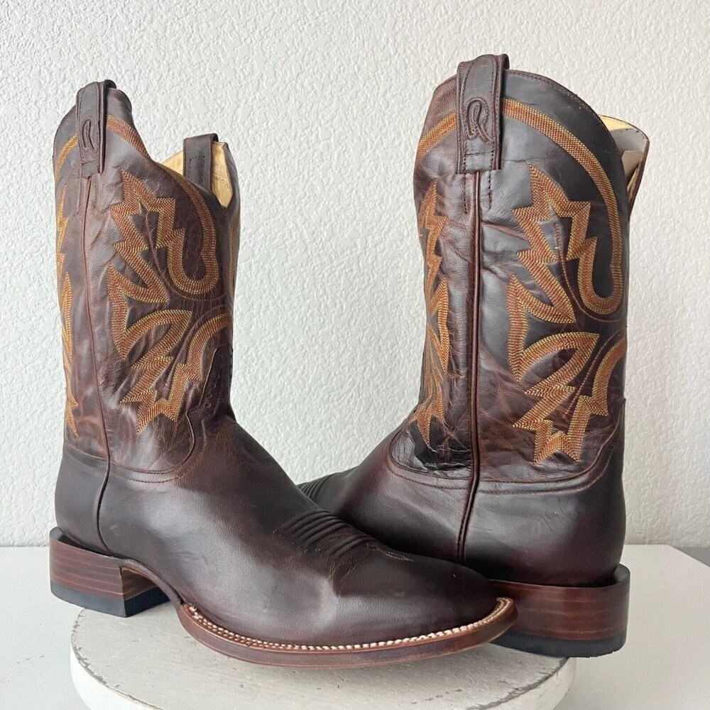 NEW Rod Patrick Mens Cowboy Boots 14.5B Perro Loco Brown Leather Soles Western